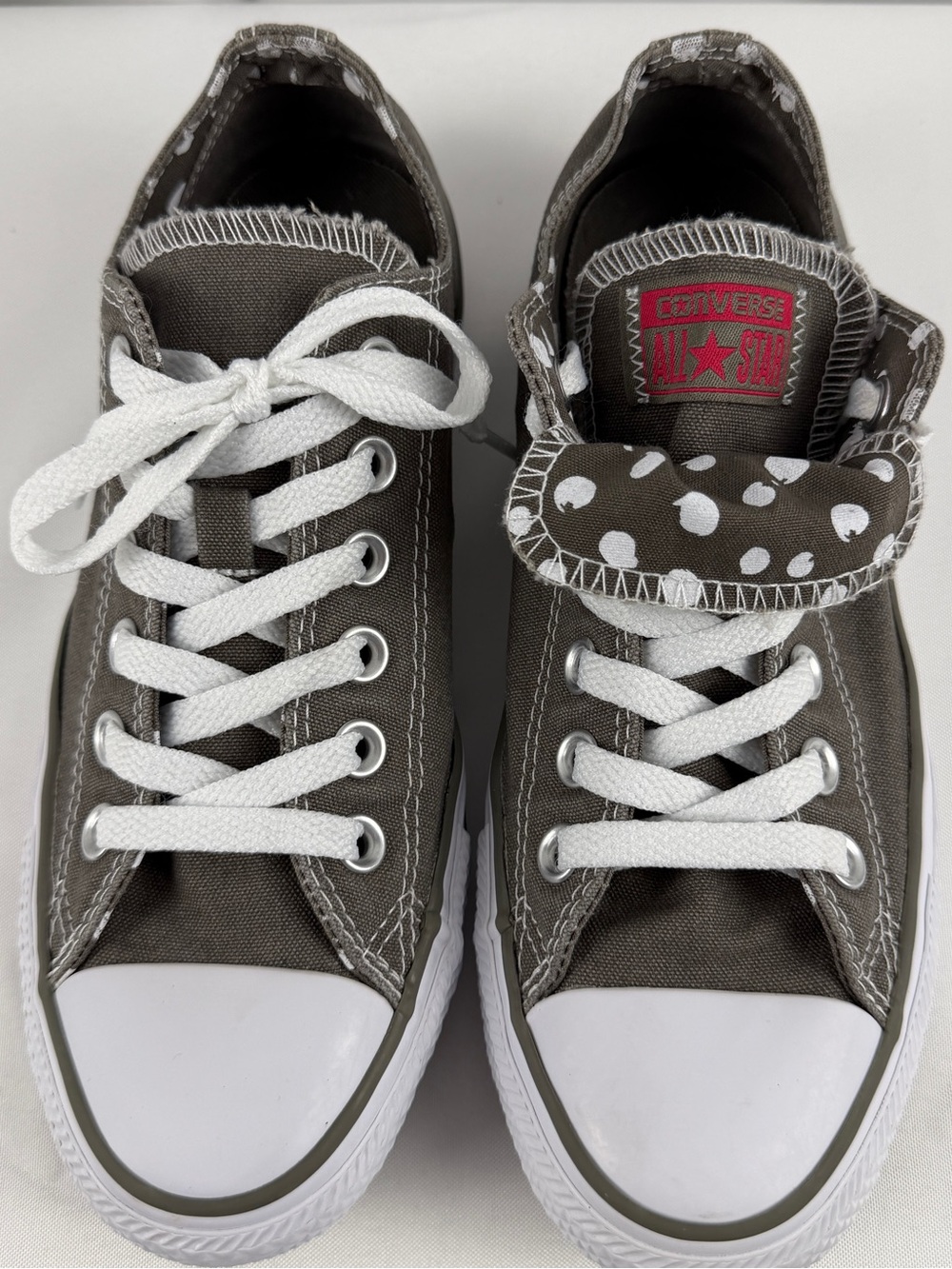 Converse All Star Women’s Sneakers Size 7 Gray Polka Dot Low Top